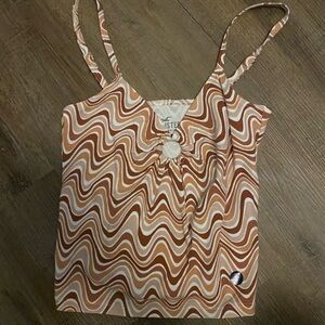 Hollister Brown and Cream Wave Pattern Camisole